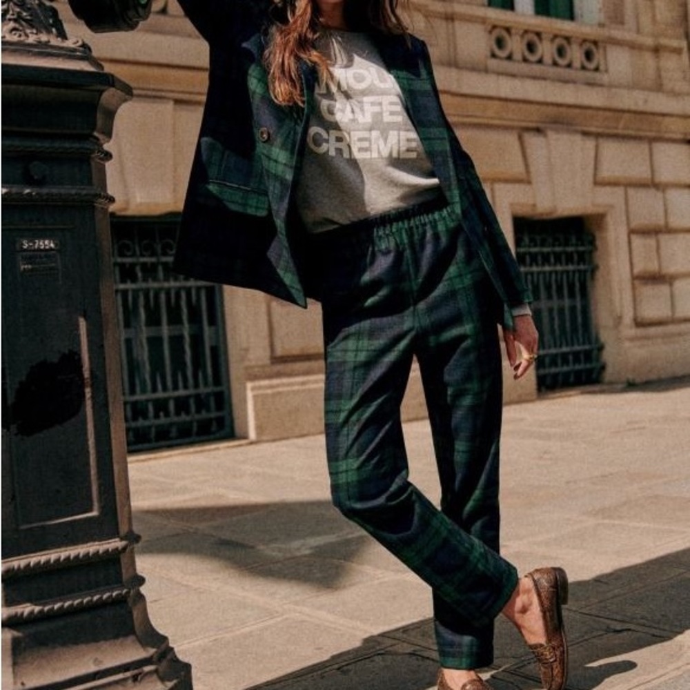 Sezane Ross Plaid Women's Pants